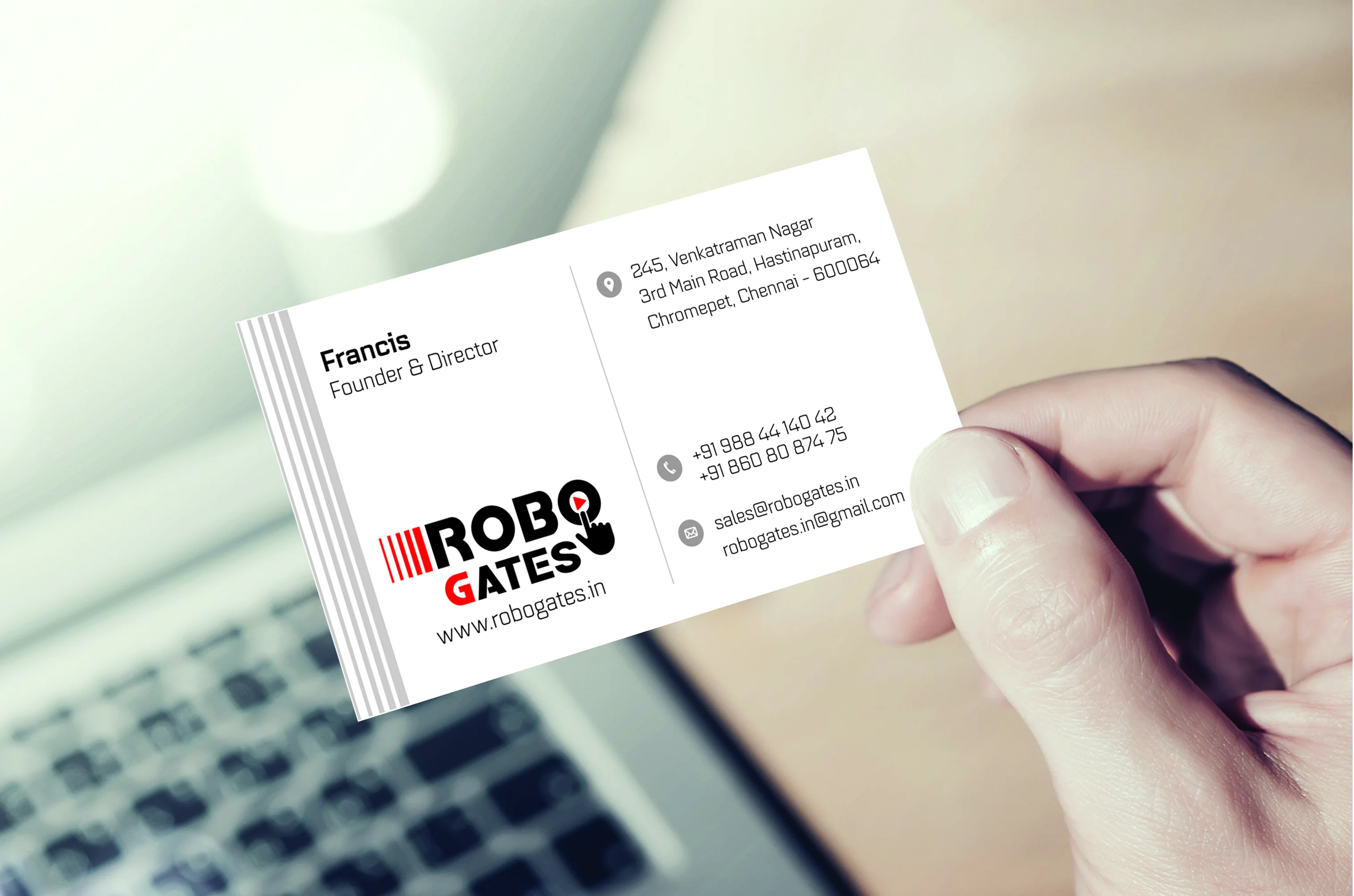 Robogates Business Card &mdash; Graphic Designing & Printing Agency Coimbatore