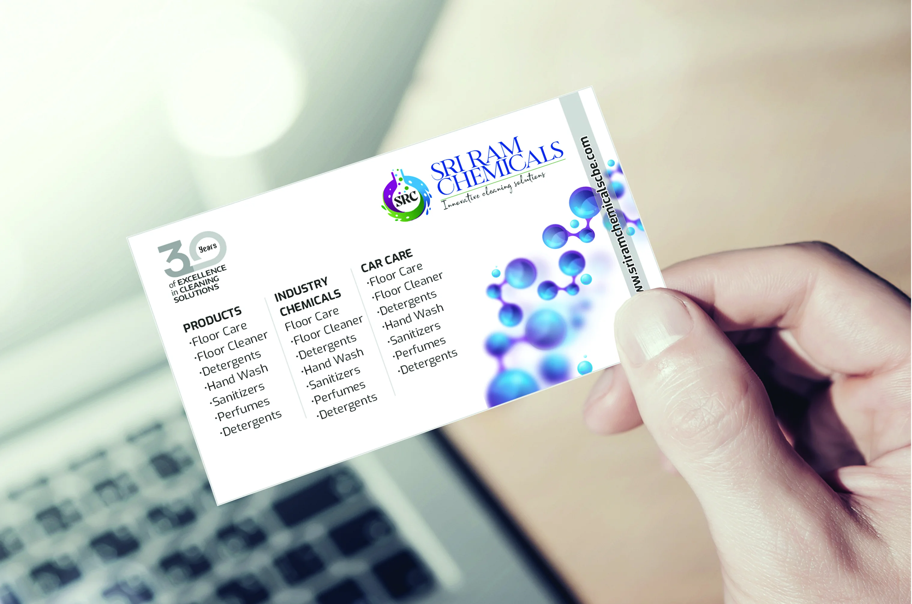 Sri Ram Chemicals Business Card &mdash; Graphic Designing & Printing Agency Coimbatore