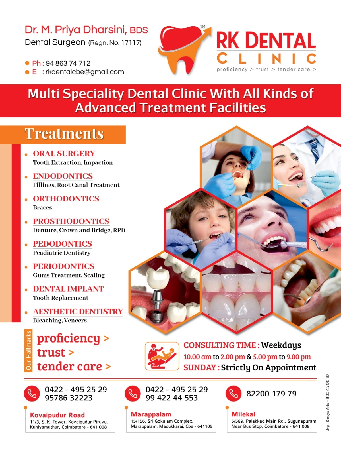 RK Dental Clinic Flyer &mdash; Graphic Designing & Printing Agency Coimbatore