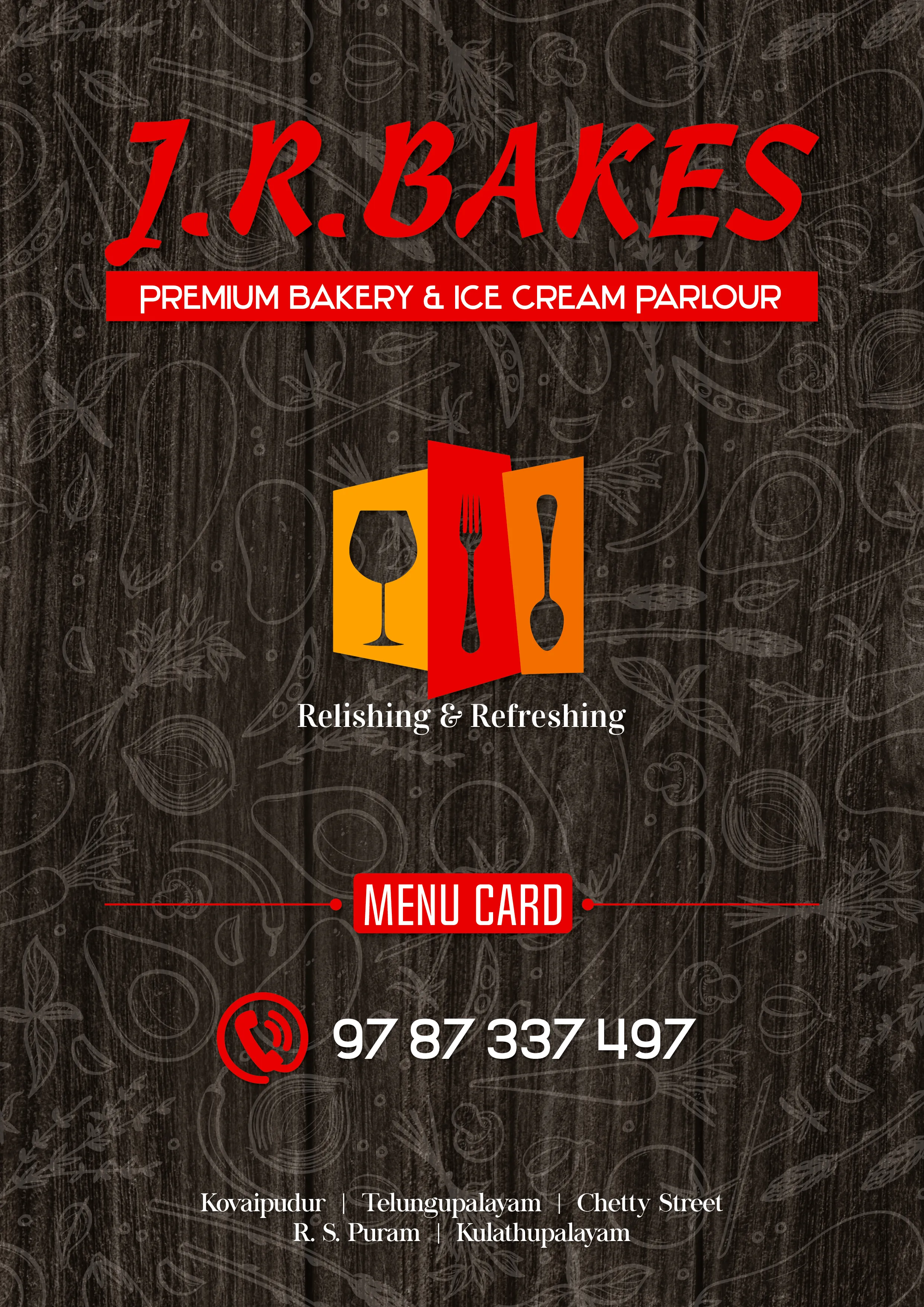 JR Bakes Menu Book &mdash; Graphic Designing & Printing Agency Coimbatore