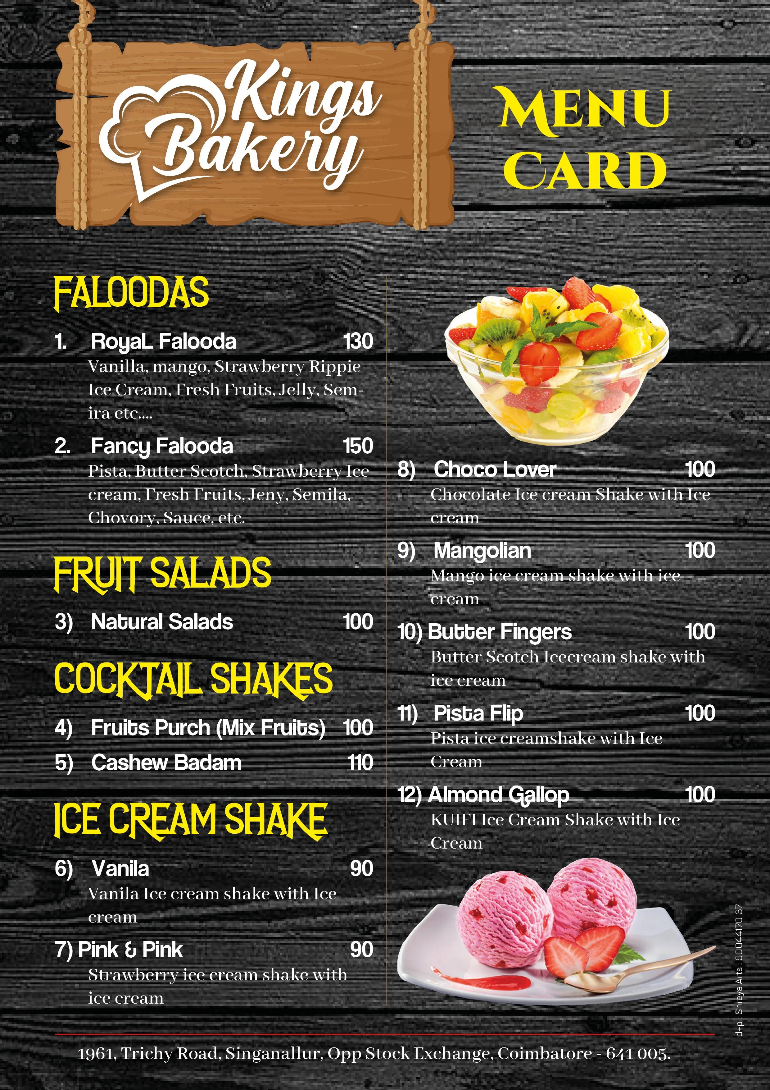 Kings Menu Card &mdash; Graphic Designing & Printing Agency Coimbatore