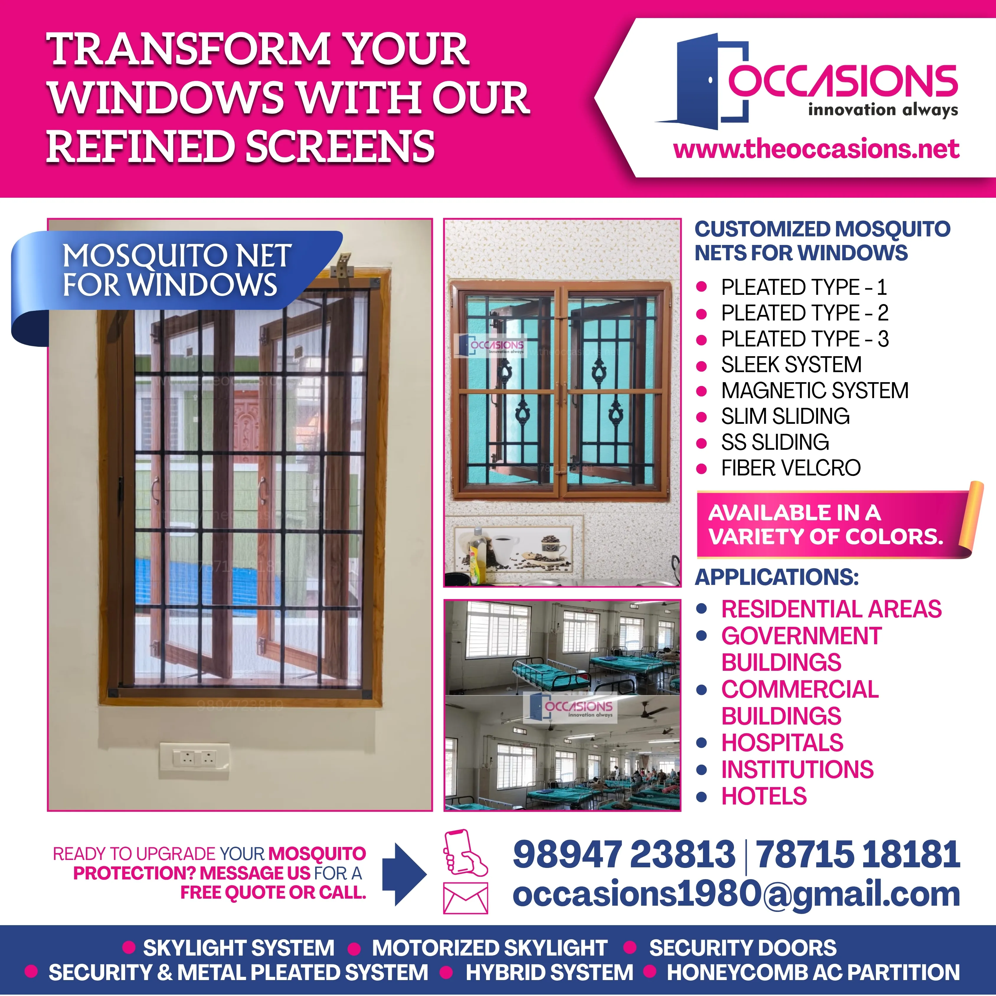 Occassions Mosquito Net For Windows